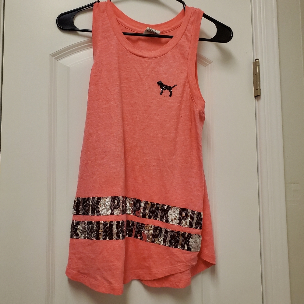 VS PINK TANK TOP WITH SEQUINS